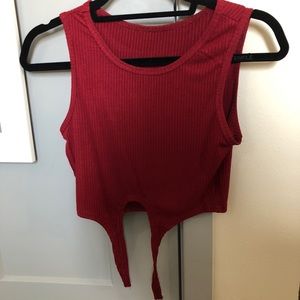 Red crop top